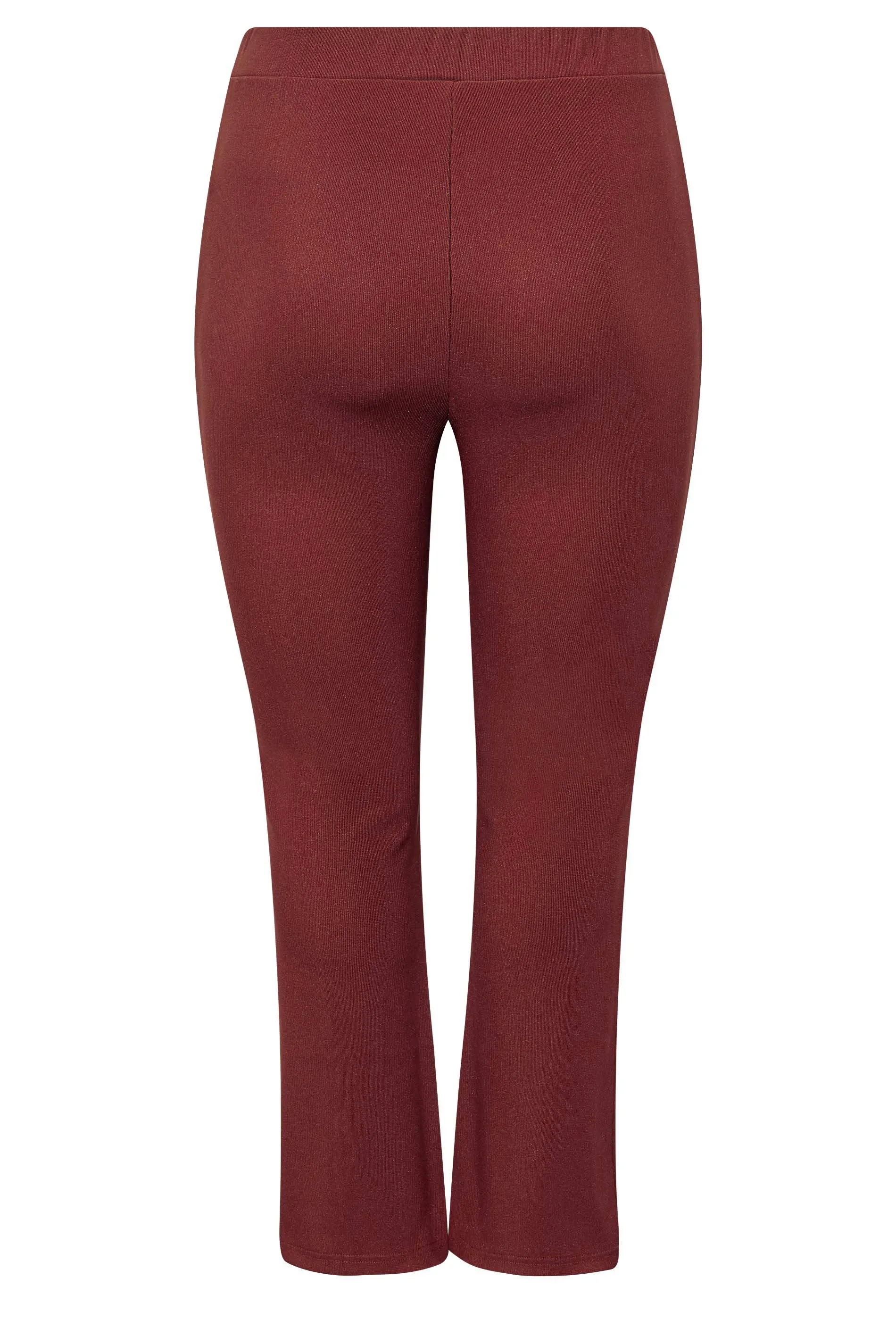 YOURS Curve Burgundy Red Split Front Stretch Flared Leggings