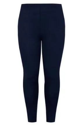 YOURS FOR GOOD Curve Navy Blue Cotton Stretch Leggings