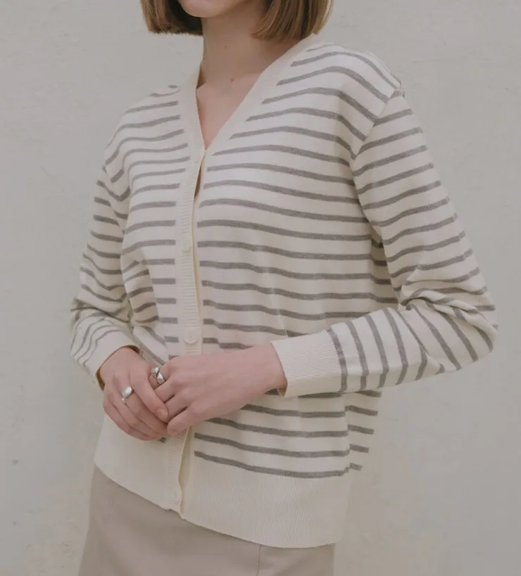 YUPPE  |Stripes Unisex Long Sleeves Cardigans