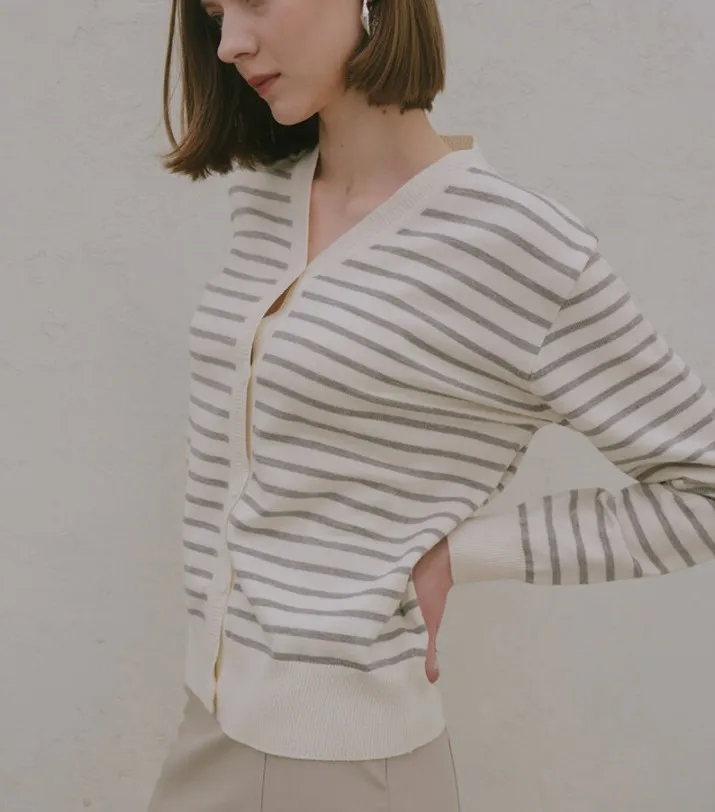 YUPPE  |Stripes Unisex Long Sleeves Cardigans