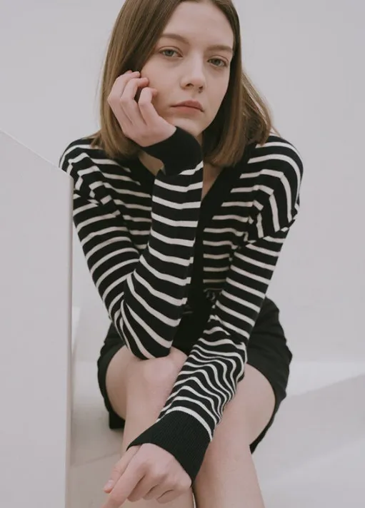 YUPPE  |Stripes Unisex Long Sleeves Cardigans