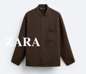 ZARA  |Linen Long Sleeves Plain Shirts