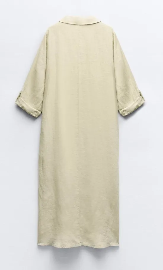 ZARA  |Linen Long Sleeves Plain Tunics