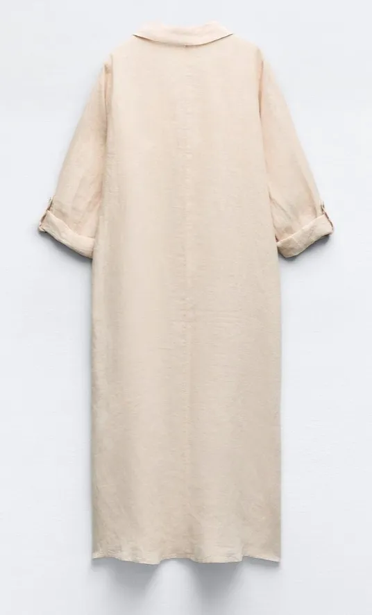 ZARA  |Linen Long Sleeves Plain Tunics