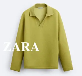 ZARA  |Sweat Long Sleeves Plain Sweatshirts